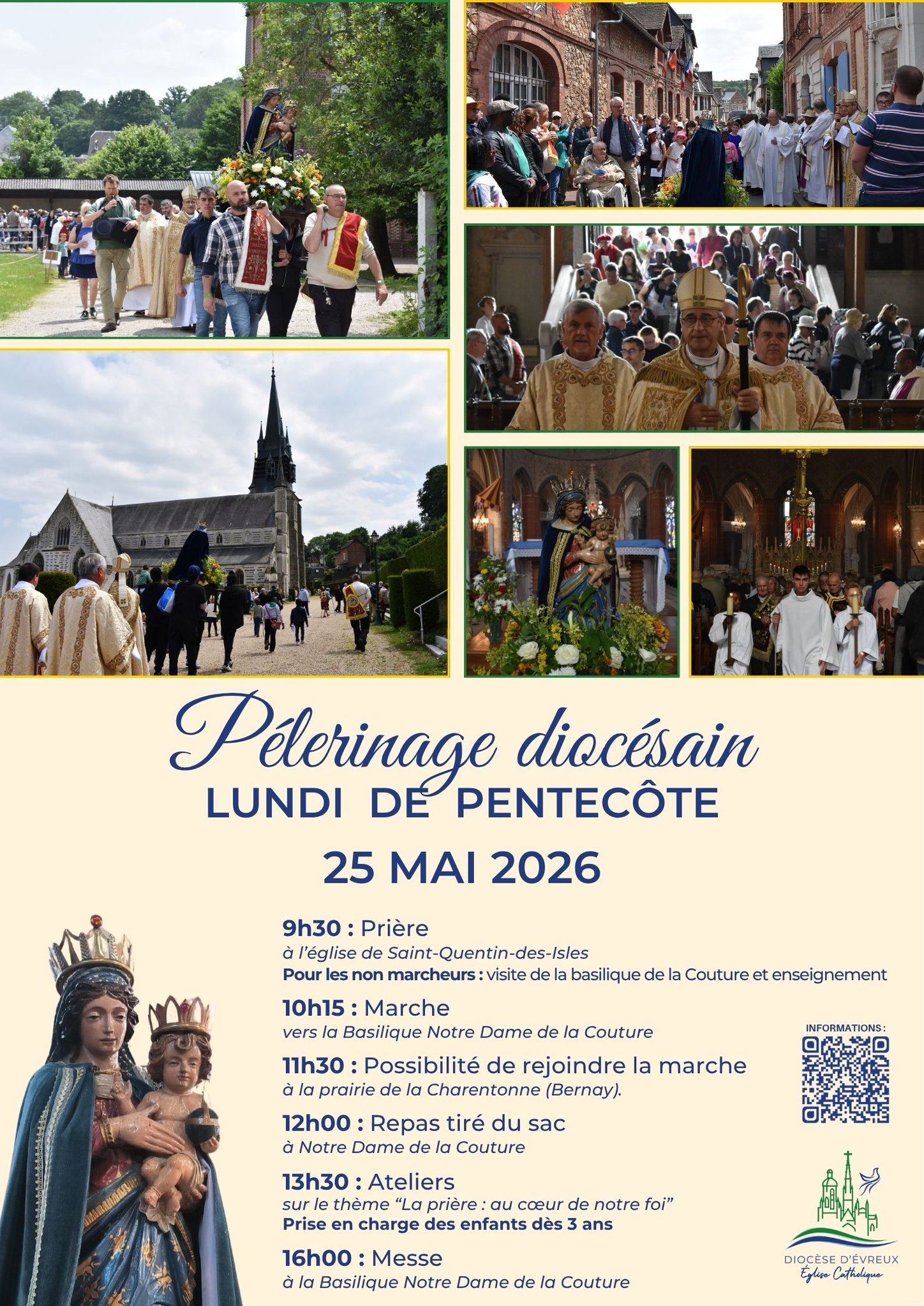 Marche diocésaine de Pentecôte lundi 25/05/2026 à Bernay