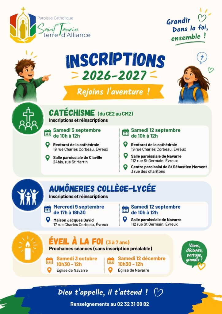 Inscriptions au catéchisme et aumônerie collège-lycée 2026