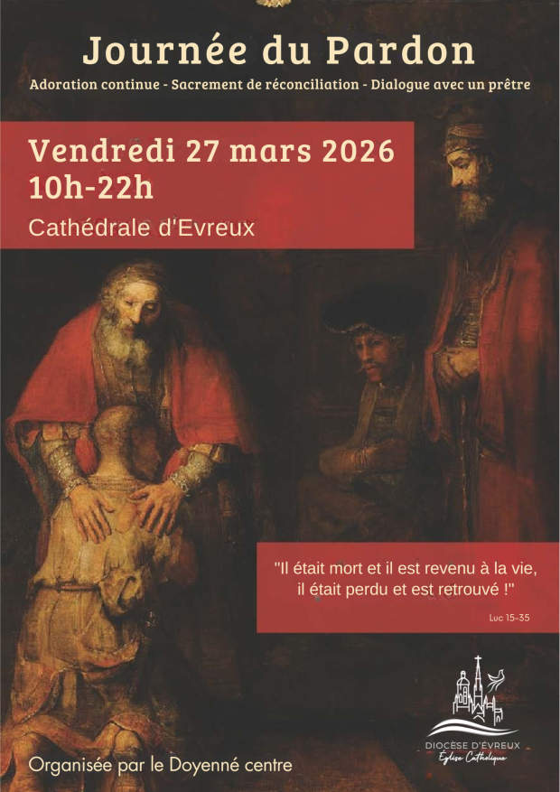 Journée du pardon vendredi 27 mars 2026 à la cathédrale d'Evreux