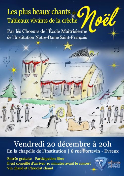Chants Noël par l'école maîtrisienne de l'Institut Notre Dame Saint François