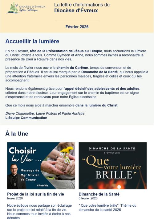 Inscription à la newsletter du diocèse d'Evreux - page1