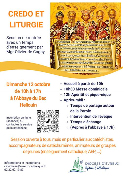 Session de Rentrée du service de la catéchèse : Credo et Liturgie le 12/10/2025 au Bec Hellouin