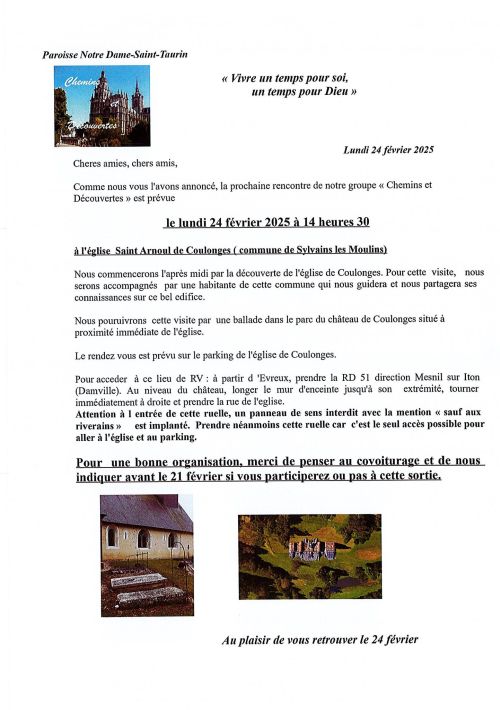 Chemins et découvertes 24/02/25