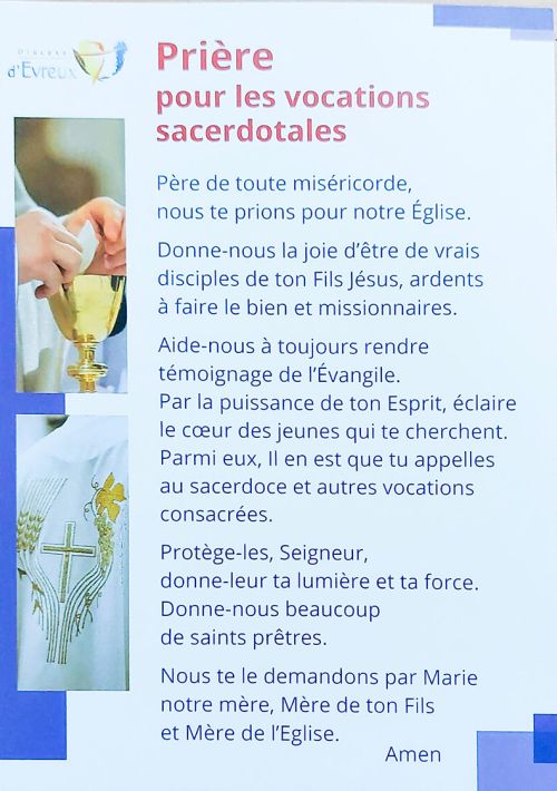 Prière pour les vocations sacerdotales