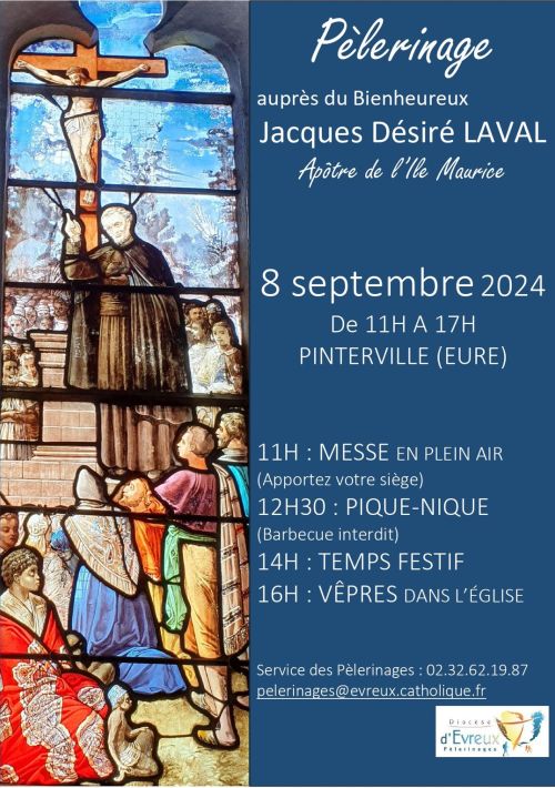 Pèlerinage à Pinterville Jacques Désiré Laval le 08/09/2024