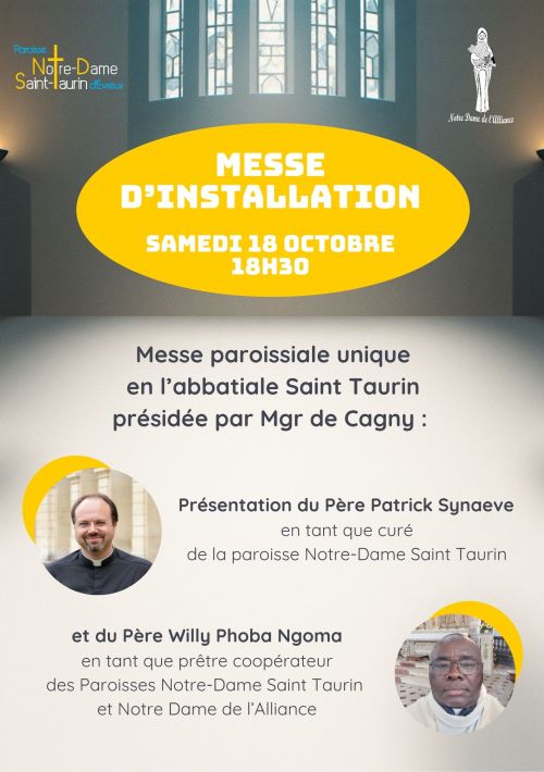 Messe installation des pères Patrick et Willy le samedi 18 octobre 2025